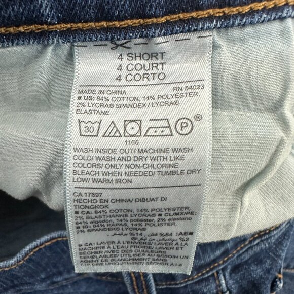 Old Navy Curvy Mid Rise Bootcut Women's size 4P Dark Wash Blue Denim Jeans - Picture 5 of 6